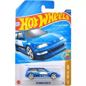 NEW 2025 HOT WHEELS 90 HONDA CIVIC EF HW 70s VS 90s BLUE VTEC - JDM
